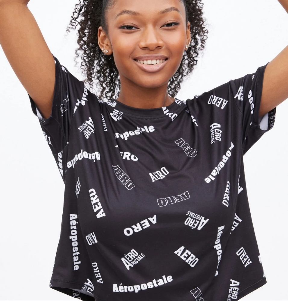 Aeropostale printed boxy crop, Super Soft AERO Tie Dye Graphic Boxy Cr